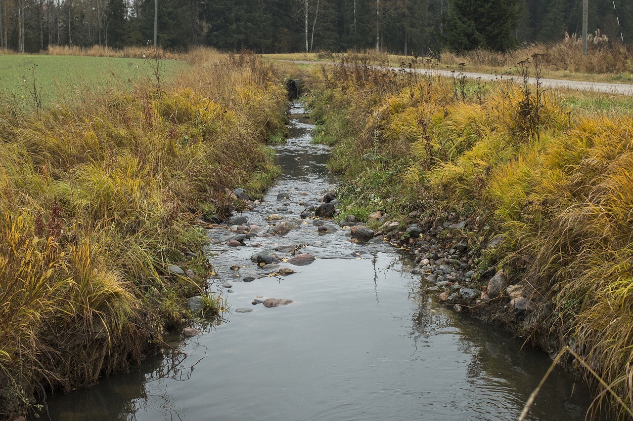 Graben In diesem Bild sehen Sie einen Graben der durch die Landschaft führt.